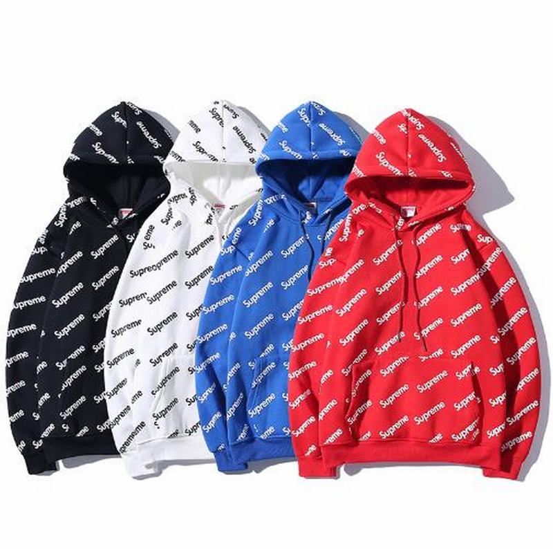 Supreme 4 colors black white blue red hoodie full print logo
